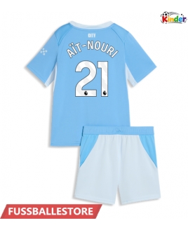 Günstige Manchester City Rayan Ait-Nouri #21 Heimtrikotsatz Kinder 2026-27 Kurzarm (+ Kurze Hosen)